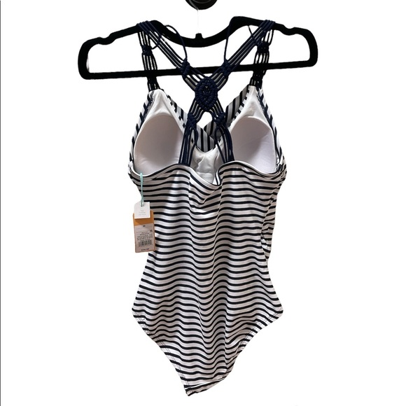 Kona Sol One Piece Bathing Suit - Navy and White - Picture 2 of 4